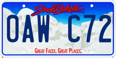 SD license plate 0AWC72