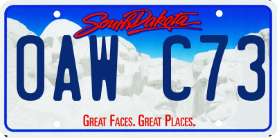 SD license plate 0AWC73