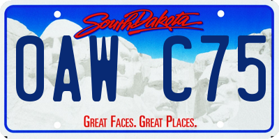 SD license plate 0AWC75