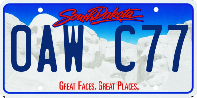 SD license plate 0AWC77