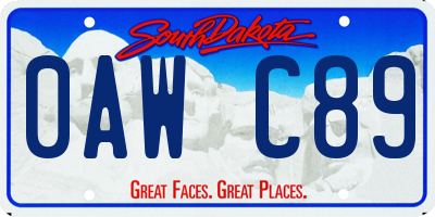 SD license plate 0AWC89