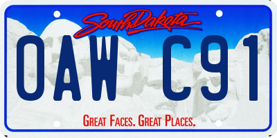 SD license plate 0AWC91