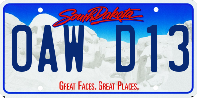 SD license plate 0AWD13