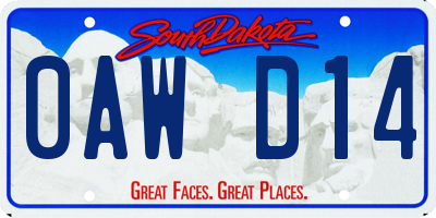 SD license plate 0AWD14