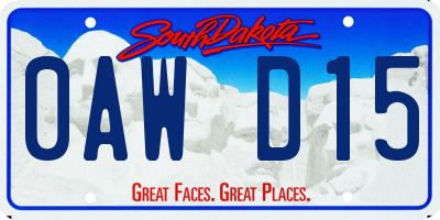 SD license plate 0AWD15