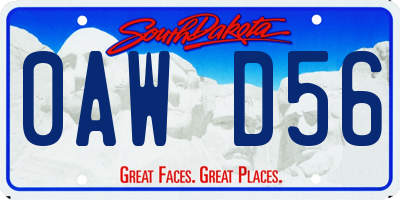 SD license plate 0AWD56