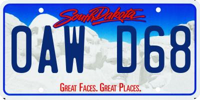 SD license plate 0AWD68