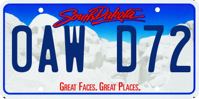 SD license plate 0AWD72