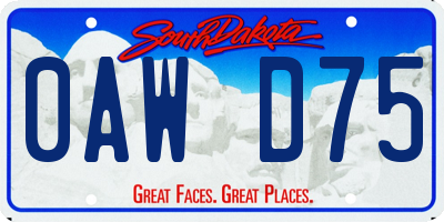 SD license plate 0AWD75