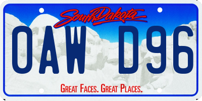 SD license plate 0AWD96