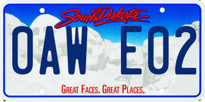 SD license plate 0AWE02