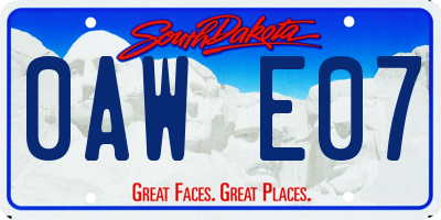 SD license plate 0AWE07