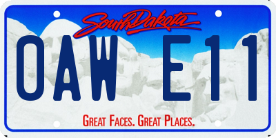 SD license plate 0AWE11