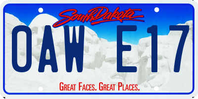 SD license plate 0AWE17