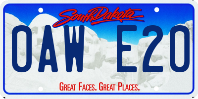 SD license plate 0AWE20