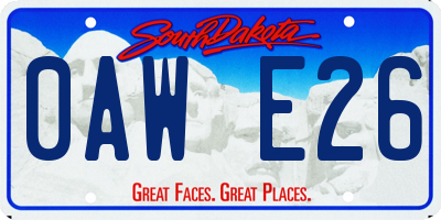SD license plate 0AWE26