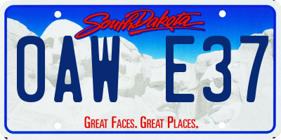 SD license plate 0AWE37