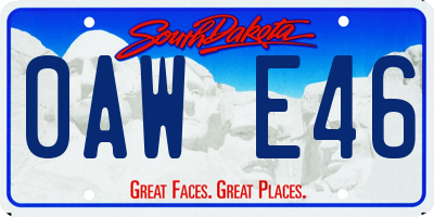 SD license plate 0AWE46
