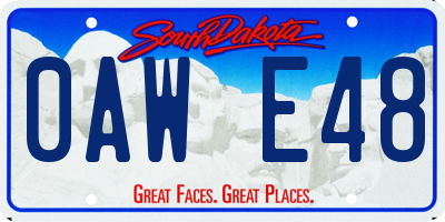 SD license plate 0AWE48