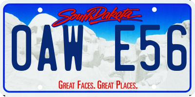 SD license plate 0AWE56