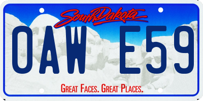 SD license plate 0AWE59