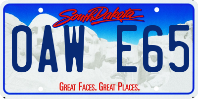 SD license plate 0AWE65