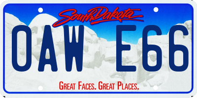 SD license plate 0AWE66