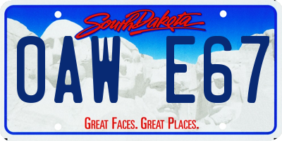 SD license plate 0AWE67