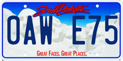SD license plate 0AWE75