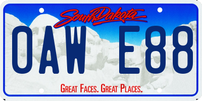 SD license plate 0AWE88