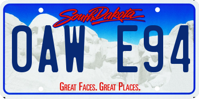 SD license plate 0AWE94