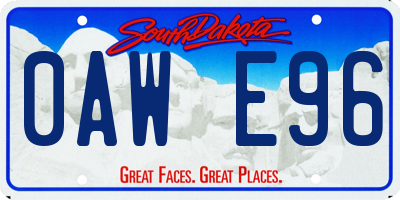 SD license plate 0AWE96