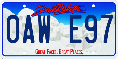 SD license plate 0AWE97