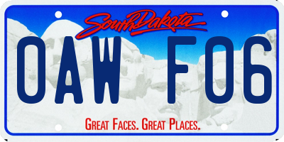 SD license plate 0AWF06