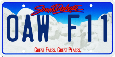 SD license plate 0AWF11