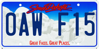 SD license plate 0AWF15
