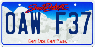 SD license plate 0AWF37