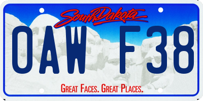 SD license plate 0AWF38