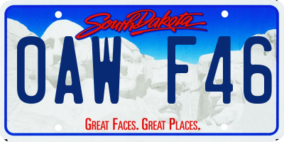 SD license plate 0AWF46