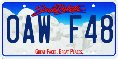 SD license plate 0AWF48