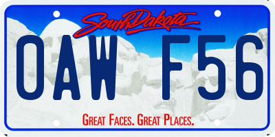 SD license plate 0AWF56