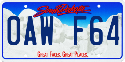 SD license plate 0AWF64