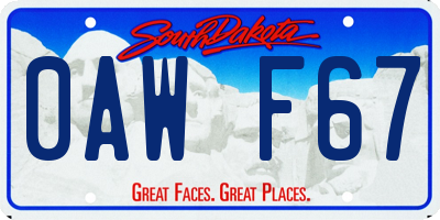 SD license plate 0AWF67