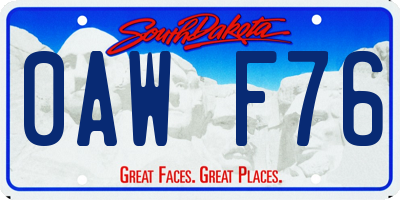 SD license plate 0AWF76