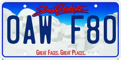 SD license plate 0AWF80