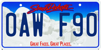 SD license plate 0AWF90