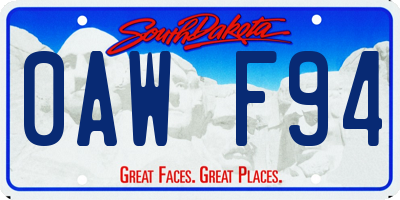 SD license plate 0AWF94