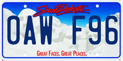 SD license plate 0AWF96