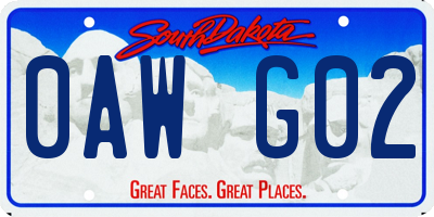 SD license plate 0AWG02