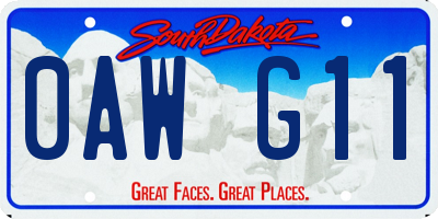 SD license plate 0AWG11